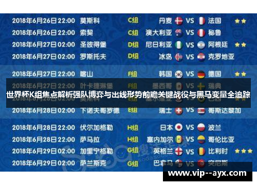 世界杯K组焦点解析强队博弈与出线形势前瞻关键战役与黑马变量全追踪